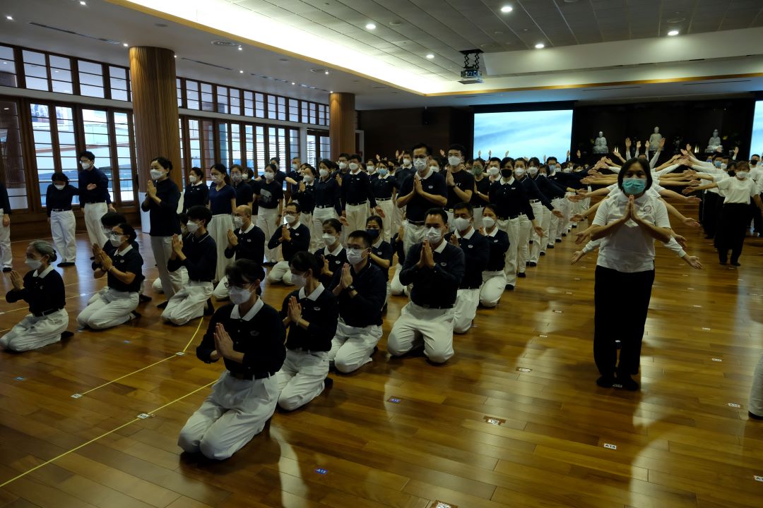 演绎种子们集训时用心排练，期待7月30及31日正式演绎时，将《法华经》的精髓展现在众人面前。 【摄影：陈德铭】